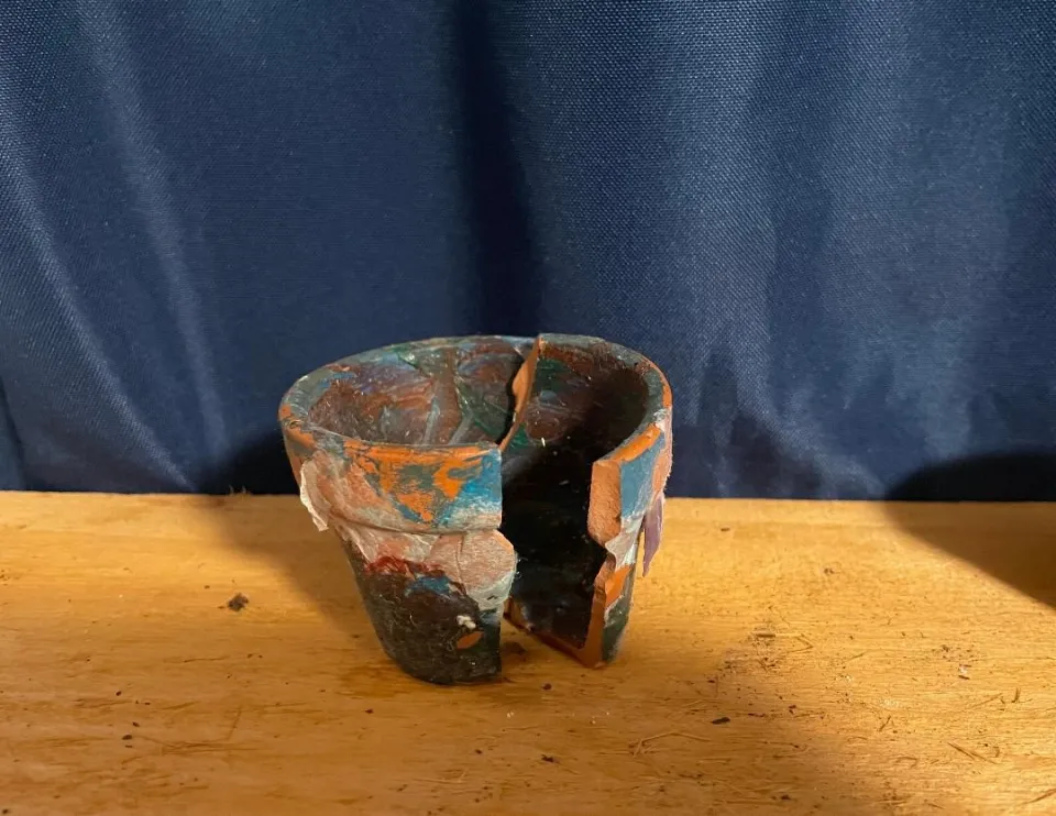 My Son's 7th Grade Art Project That I Plan To Keep After I Repair It