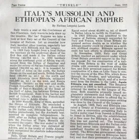 Newspaper Article Written By My Paternal Grandfather; Nathan L. Lewis - 1945 